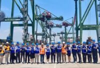 Terminal Teluk Lamong menerima kunjungan Saigon New Port (SNP) untuk Benchmark Teknologi Semi-Otomatis.