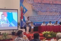 Asep Slamet,  Ketua Koperasi Karya Sejahtera TKBM Pelabuhan Tanjung Priok, dalam samburannya pada kegiatan RAT Koperasi KS TKBM Pelabuhan Tanjung Priok, di Putri Duyung Cottage Taman Impian Jaya Ancol Jakarta, Kamis (21/5).