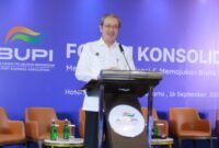 Direktur Kepelabuhanan Direktorat Jenderal Perhubungan Laut, Dr. Muhammad Anto Julianto, S.E., M.Si., saat membuka acara Forum Koordinasi Kepelabuhanan yang digelar ABUPI dan Direktorat Jenderal Perhubungan Laut (DJPL) Kementerian Perhubungan, di Hotel Aryaduta, Rabu (16/7)